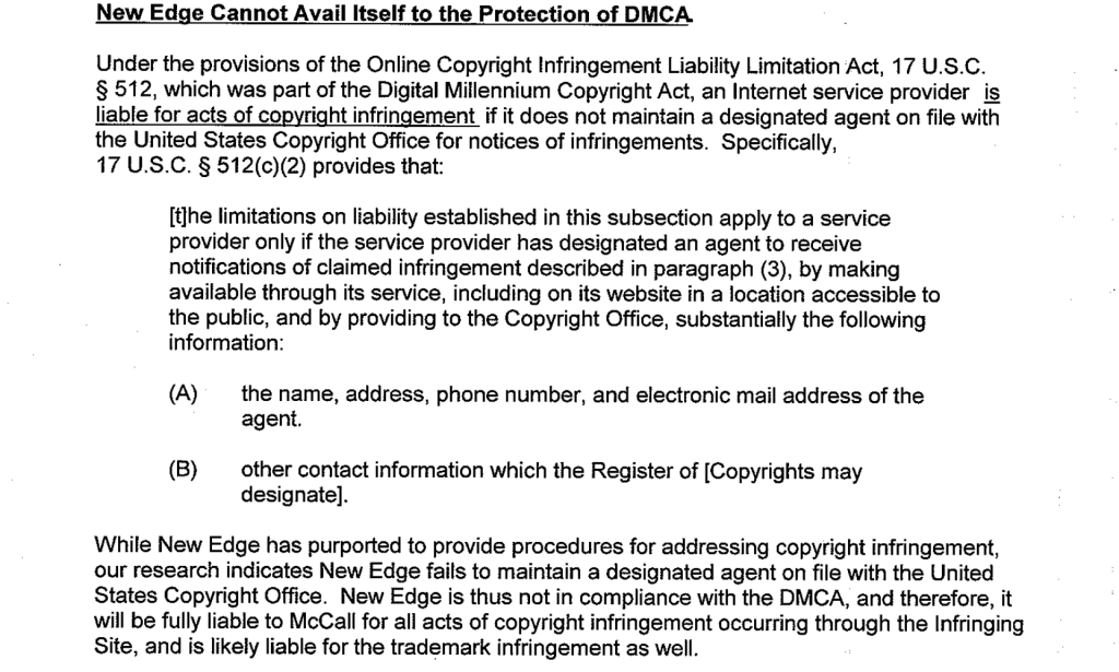 sample DMCA takedown notice